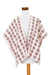Ruana aus Baumwolle - Handgewebtes rot-weißes Ruana aus 100 % Baumwolle