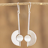 Sterling silver dangle earrings, 'Half Light'