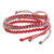 Macrame bracelets, 'Harmonious Song in Red' (set of 3) - Red and Grey Handmade Macrame Bracelets (Set of 3)