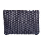 Handwoven toiletry bag, 'Travel in Blue' - Recycled Vinyl Cord Blue Toiletry Bag Handwoven in Guatemala