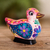 Wood figurine, 'Dazzling Duck' - Handmade Multicoloured Wood Duck Figurine from Guatemala