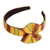 Cotton canvas bow headband, 'Ocher Origins' - Ocher Headband with Bow Hand-woven with 100% Cotton Canvas thumbail