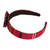 Cotton canvas bow headband, 'Red Origins' - Red Headband with Bow Hand-woven with 100% Cotton Canvas (image 2c) thumbail