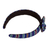 Cotton canvas headband, 'Blue Origins' - Blue Headband with Bow Hand-woven with 100% Cotton Canvas (image 2b) thumbail