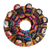 Cotton magnet, 'Joyfully United' - Handmade Guatemalan Quitapena Circular Cotton Magnet (image 2a) thumbail