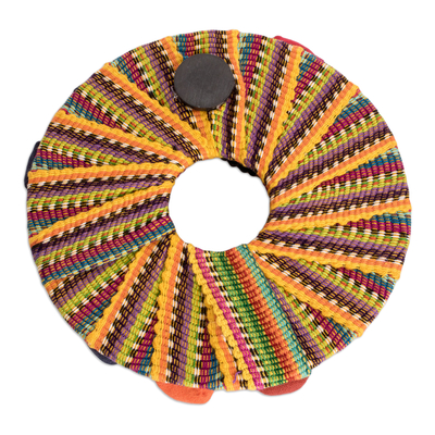 Baumwollmagnet - Handgefertigter runder Baumwollmagnet aus guatemaltekischer Quitapena