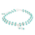 Beaded macrame anklet, 'Aqua Enchantment' - Guatemalan Hand Braided Beaded Anklet in White and Teal