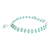 Beaded macrame anklet, 'Aqua Enchantment' - Guatemalan Hand Braided Beaded Anklet in White and Teal