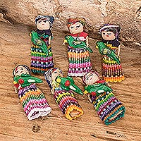Muñecos decorativos de algodón, 'Bird Love' (set de 6) - Juego de 6 Muñecos Decorativos de Algodón Artesanales Guatemaltecos