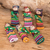 Cotton decorative dolls, 'Bird Love' (set of 6) - Guatemalan Set of 6 Handcrafted Cotton Decorative Dolls (image 2) thumbail