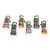 Cotton decorative dolls, 'Bird Love' (set of 6) - Guatemalan Set of 6 Handcrafted Cotton Decorative Dolls (image 2a) thumbail