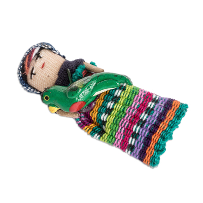 Cotton decorative dolls, 'Bird Love' (set of 6) - Guatemalan Set of 6 Handcrafted Cotton Decorative Dolls