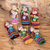 Muñecas decorativas de algodón, 'Sharing Wisdom' (set de 6) - Set de 6 muñecas decorativas de algodón hechas a mano en Guatemala