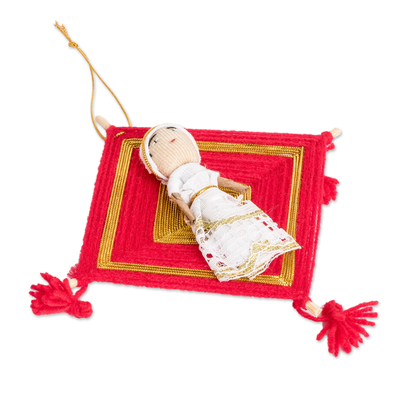 Adornos de algodón, (juego de 4) - Juego de 4 adornos de muñecos de algodón hechos a mano guatemaltecos