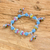 Ceramic beaded stretch bracelet, 'Macaws in the Sky' - Handcrafted Ceramic Beaded Stretch Bracelet from Guatemala