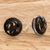Sterling silver button earrings, 'Bicolour Dream' - Costa Rican Sterling Silver Button Earrings in Black