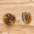 Sterling silver button earrings, 'Yellow Dreams' - Costa Rican Sterling Silver Button Earrings in Yellow