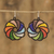 Beaded dangle earrings, 'Multicolored Roulette' - Colorful Glass Beaded Dangle Earrings Handmade in Guatemala (image 2) thumbail
