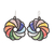 Beaded dangle earrings, 'Multicolored Roulette' - Colorful Glass Beaded Dangle Earrings Handmade in Guatemala thumbail