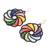 Beaded dangle earrings, 'Multicolored Roulette' - Colorful Glass Beaded Dangle Earrings Handmade in Guatemala (image 2c) thumbail