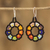 Beaded dangle earrings, 'Floral Dream' - Floral Glass Beaded Dangle Earrings Handmade in Guatemala (image 2) thumbail