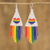 Beaded waterfall earrings, 'Pride Triangles' - Multicolored LGBTQ+ Themed Glass Beaded Waterfall Earrings (image 2) thumbail