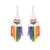 Perlenohrringe mit Wasserfall - Mehrfarbige Wasserfall-Ohrringe aus Glasperlen mit LGBTQ+-Thema