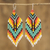 Beaded waterfall earrings, 'Multicolor Tradition' - Multicolored Beaded Waterfall Earrings Handmade in Guatemala (image 2) thumbail