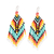 Beaded waterfall earrings, 'Multicolor Tradition' - Multicolored Beaded Waterfall Earrings Handmade in Guatemala thumbail