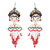 Beaded dangle earrings, 'Kahlo' - Handmade Frida Kahlo Glass Bead Earrings from Guatemala