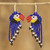 Beaded waterfall earrings, 'Macaws in Blue' - Cute Handmade Glass Beaded Waterfall Earrings from Guatemala (image 2) thumbail