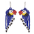Wasserfall-Ohrringe mit Perlen, 'Macaws in Blue' (Aras in Blau) - Niedliche handgefertigte Glasperlen-Wasserfall-Ohrringe aus Guatemala