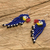 Beaded waterfall earrings, 'Macaws in Blue' - Cute Handmade Glass Beaded Waterfall Earrings from Guatemala (image 2b) thumbail