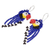 Beaded waterfall earrings, 'Macaws in Blue' - Cute Handmade Glass Beaded Waterfall Earrings from Guatemala (image 2c) thumbail