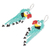 Beaded waterfall earrings, 'Macaws in Aqua' - Guatemalan Parrot-Themed Glass Beaded Waterfall Earrings (image 2c) thumbail