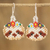 Beaded dangle earrings, 'Golden Floral Sloth' - Guatemalan Handmade Wildlife-Themed Beaded Dangle Earrings thumbail