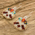 Beaded dangle earrings, 'Golden Floral Sloth' - Guatemalan Handmade Wildlife-Themed Beaded Dangle Earrings (image 2b) thumbail
