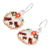 Beaded dangle earrings, 'Golden Floral Sloth' - Guatemalan Handmade Wildlife-Themed Beaded Dangle Earrings (image 2c) thumbail
