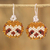 Beaded dangle earrings, 'Tan Sloth' - Guatemalan Animal-Themed Glass Beaded Dangle Earrings (image 2) thumbail