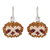 Beaded dangle earrings, 'Tan Sloth' - Guatemalan Animal-Themed Glass Beaded Dangle Earrings thumbail
