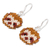 Beaded dangle earrings, 'Tan Sloth' - Guatemalan Animal-Themed Glass Beaded Dangle Earrings