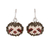 Beaded dangle earrings, 'Brown Sloth' - Guatemalan Artisan Made Beaded Silver Hook Dangle Earrings thumbail