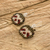 Beaded dangle earrings, 'Brown Sloth' - Guatemalan Artisan Made Beaded Silver Hook Dangle Earrings (image 2b) thumbail