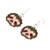 Beaded dangle earrings, 'Brown Sloth' - Guatemalan Artisan Made Beaded Silver Hook Dangle Earrings (image 2c) thumbail