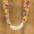 Beaded necklace, 'Flower Festival in White' - Artisan Crafted Floral Glass Beaded Necklace from Guatemala (image 2) thumbail