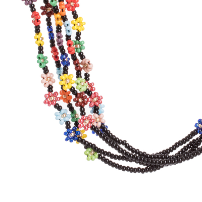 Perlenkette - Handgefertigte Perlenkette aus Guatemala mit Blumen