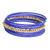 Beaded wrap bracelet, 'Spiral in Blue' - Handmade Crystal and Glass Beaded Wrap Bracelet in Blue