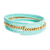 Beaded wrap bracelet, 'Spiral in Aqua' - Handmade Crystal and Glass Beaded Wrap Bracelet in Aqua