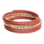 Beaded wrap bracelet, 'Spiral in Red' - Handmade Crystal and Glass Beaded Wrap Bracelet in Red