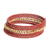 Beaded wrap bracelet, 'Spiral in Red' - Handmade Crystal and Glass Beaded Wrap Bracelet in Red (image 2b) thumbail
